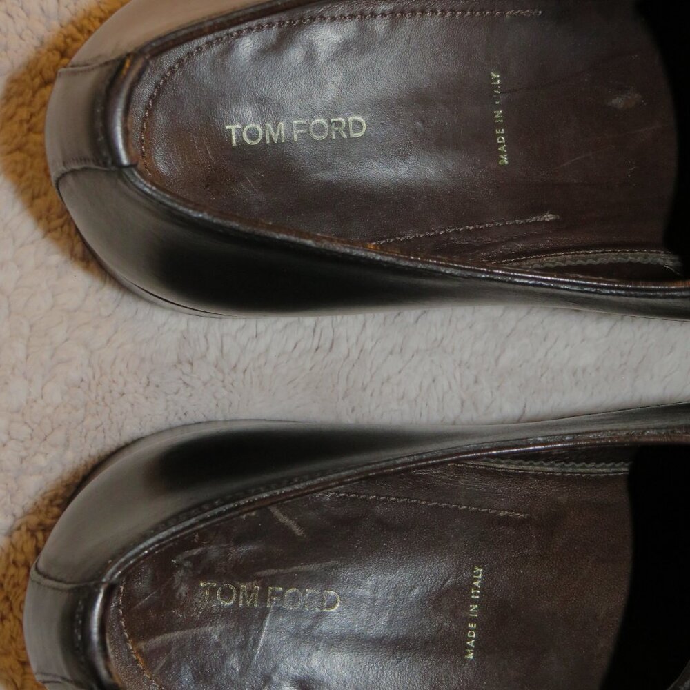 Tom Ford Black Leather Medallion Single Monk Strap Loafers 10 T - Picture 12 of 14